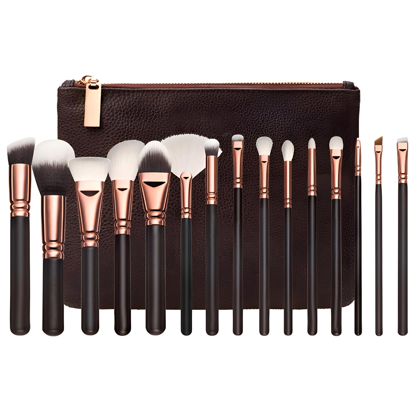 15 Makeup Brush With Bag  Rose Gold Makeup Brush Multi-function Makeup Tool Set