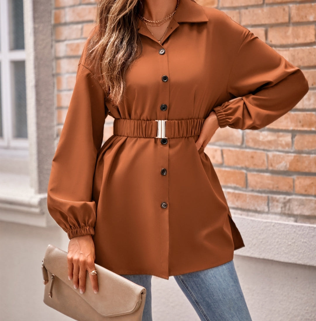 Belted Buttoned Down Blouse