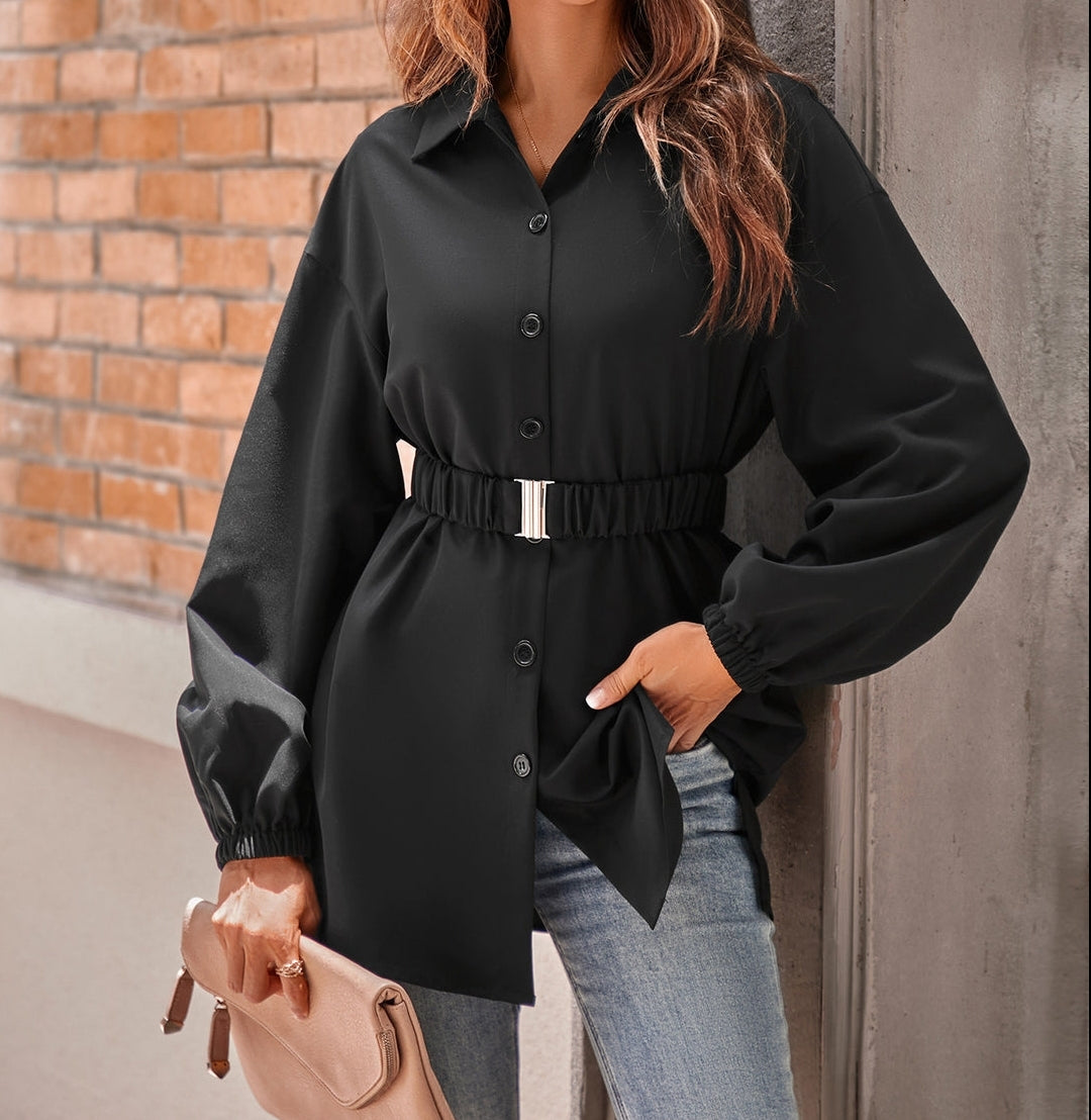 Belted Buttoned Down Blouse