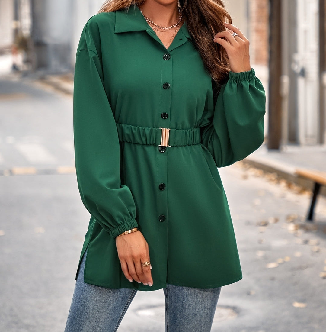 Belted Buttoned Down Blouse